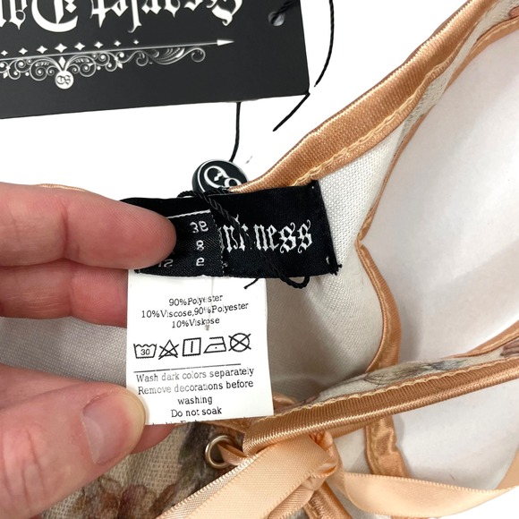 NEW Scarlet Darkness Victorian Cottagecore Corset Vest Sz 6 floral bridgerton - Picture 10 of 10